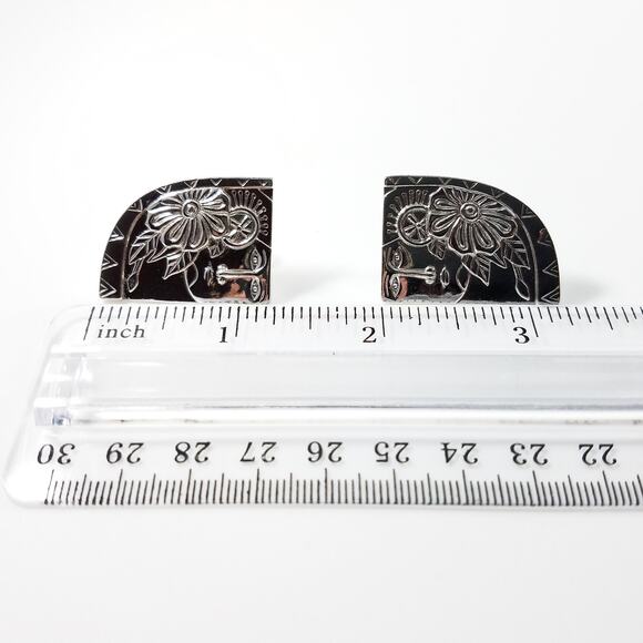 Vintage Laurel Burch Blossoming Woman Earrings, Rhodium Plated, 1990s - Picture 5 of 10